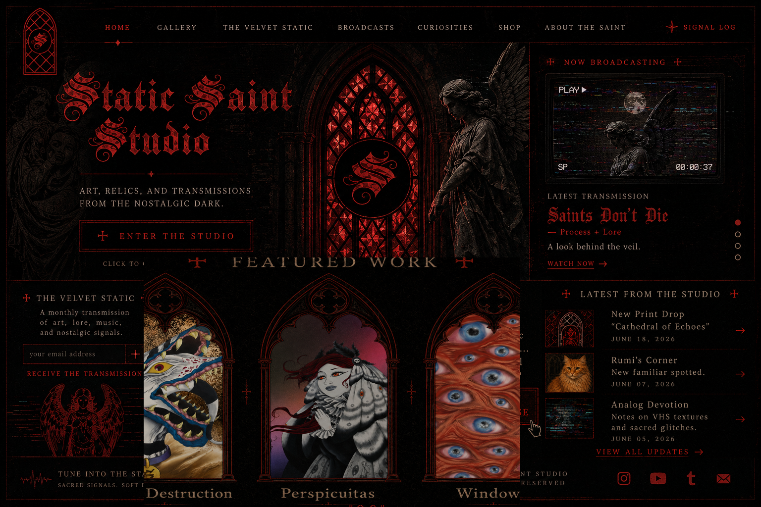 Static Saint Studio homepage